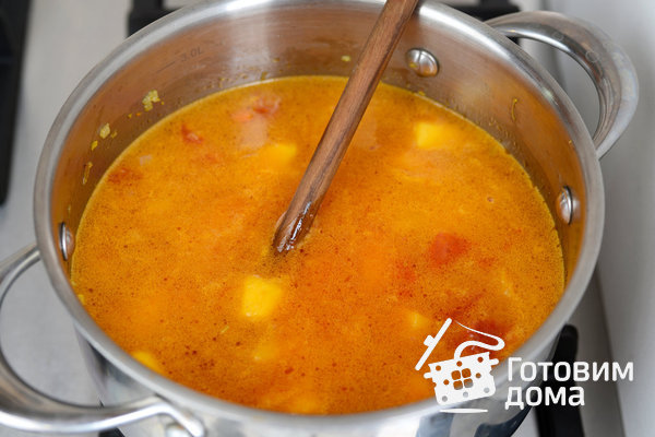 Суп с тыквой и фасолью фото к рецепту 5