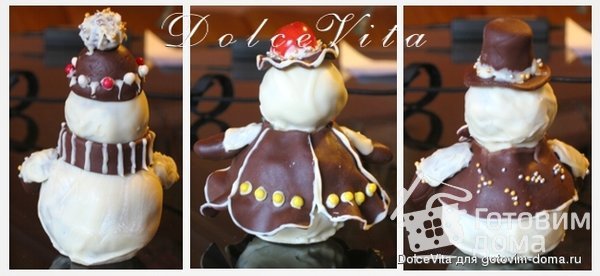 Шоколадные снеговики МК фото к рецепту 18
