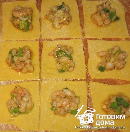 Tortellini con ripieno di gamberetti - Пельмени с креветками фото к рецепту 1