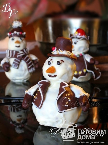 Шоколадные снеговики МК фото к рецепту 15