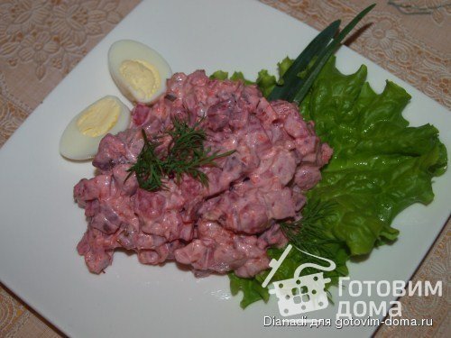 Красный мясной салат. Punane lihasalat