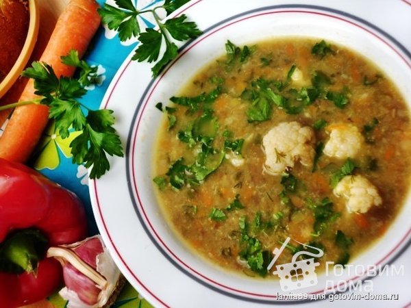 Суп с чечевицей и цветной капустой фото к рецепту 3