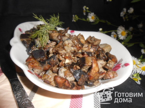 Гарнир из баклажанов с грибами фото к рецепту 9