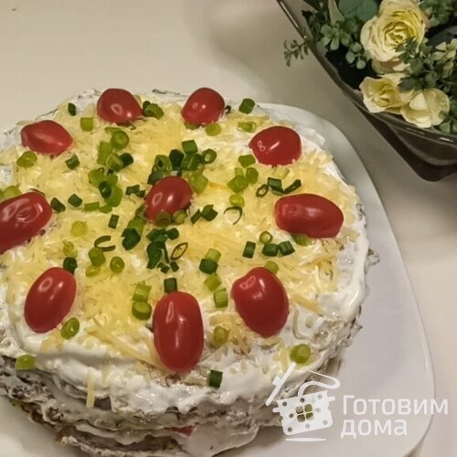 Кабачковый торт с помидорами и сыром