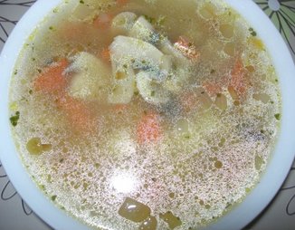 Грибной суп с кукурузной крупой