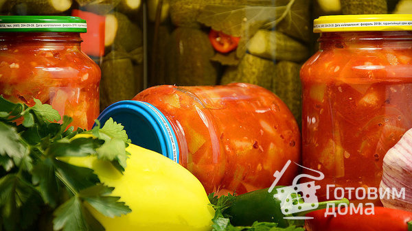Улётный САЛАТ НА ЗИМУ из кабачков, помидоров и болгарского перца фото к рецепту 1