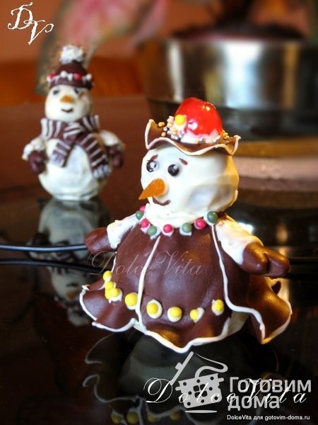 Шоколадные снеговики МК фото к рецепту 16