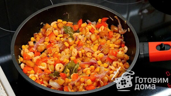 Рагу а-ля индийское карри с картошкой, фасолью, зеленью, сыром, креветками и множеством специй фото к рецепту 8