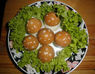 Фаршированные яйца-грибочки