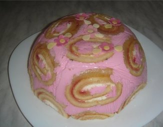 Творожно-вишневый торт купол