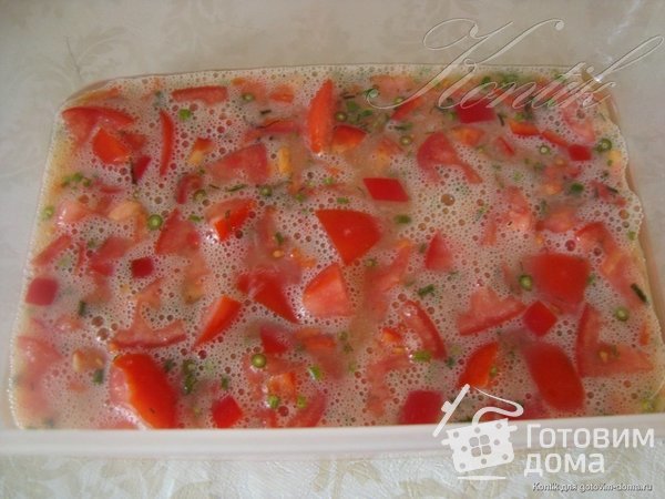Горбуша, фаршированная омлетом с помидорами фото к рецепту 4