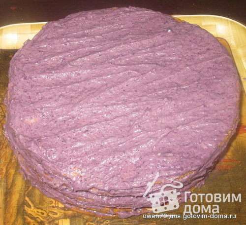 Медовый торт с черничным кремом фото к рецепту 8