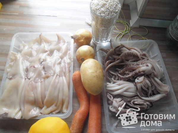 Каламарья гемиста (Кальмары фаршированные рисом) фото к рецепту 3