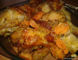Запеченные куриные голени, маринованные в дижонской горчице