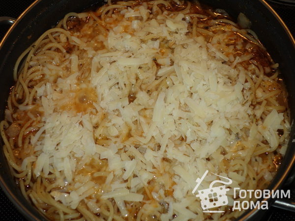Спагетти в соусе-ленивый способ приготовления фото к рецепту 4
