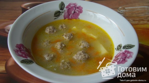 Геркулесовый суп с фрикадельками фото к рецепту 1