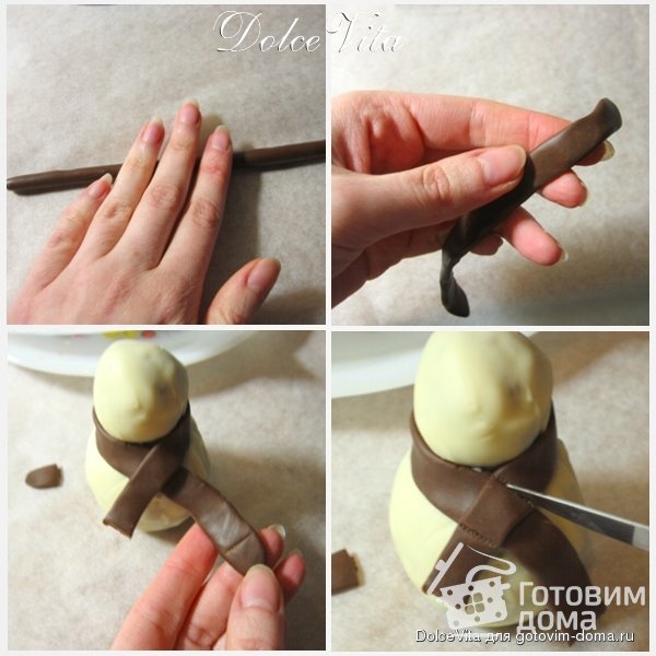 Шоколадные снеговики МК фото к рецепту 7