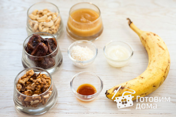 Пирожное с ореховым кремом и бананами (без выпечки) фото к рецепту 1