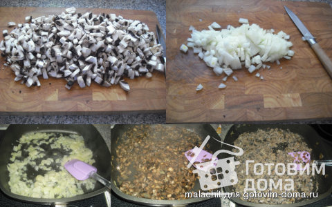 Мясные маффины из куриного филе, грибов и сыра моцарелла фото к рецепту 1