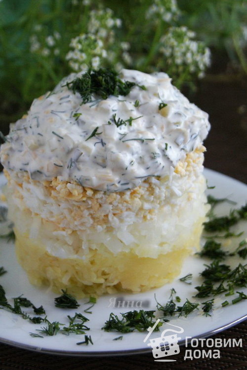 Салат картофельный под соусом по-татарски
