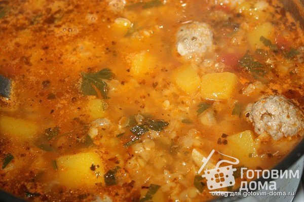 Чечевичный суп с тыквой и фрикадельками фото к рецепту 3