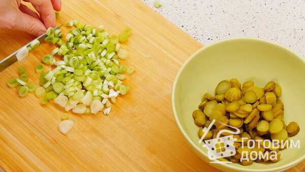 Соус Песто из зелёного лука и мяты, с орехами, Пармезаном, чесноком и имбирём + блюдо с ним фото к рецепту 16
