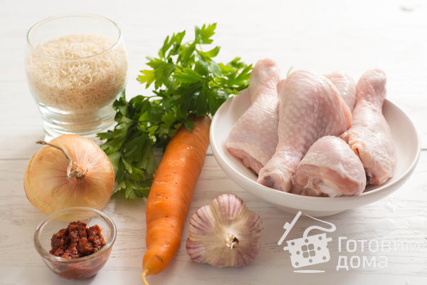 Курица с рисом в духовке (всегда рассыпчатый рис) фото к рецепту 1