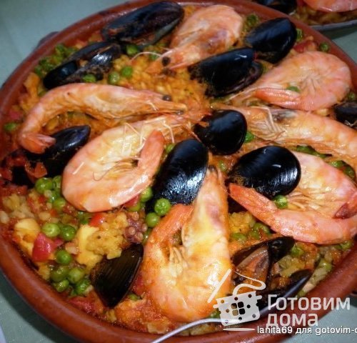 Паэлья с морепродуктами paella de mariscos