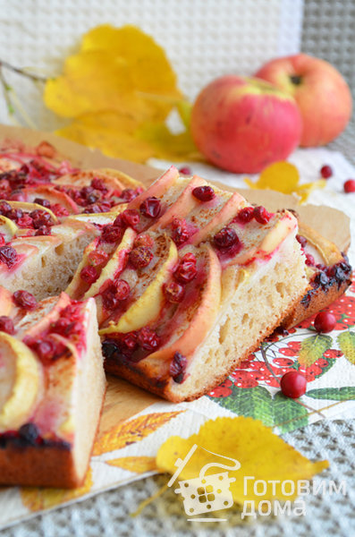 Пирог с яблоками и брусникой фото к рецепту 2