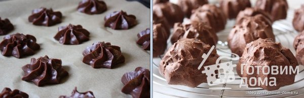 Шоколадные профитроли со сливочно-шоколадным кремом фото к рецепту 3