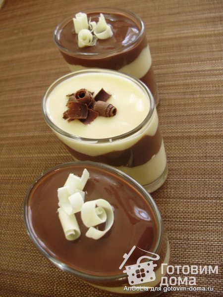Шоколадно-ванильный пудинг фото к рецепту 1