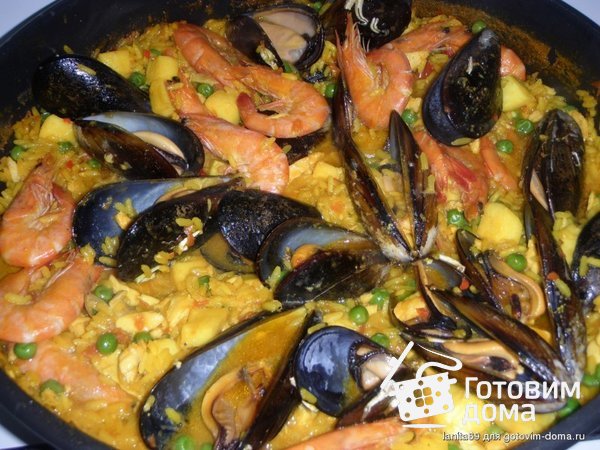 Паэлья с морепродуктами paella de mariscos фото к рецепту 4