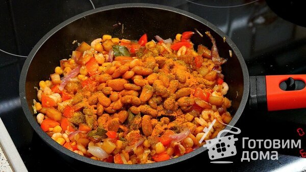 Рагу а-ля индийское карри с картошкой, фасолью, зеленью, сыром, креветками и множеством специй фото к рецепту 9