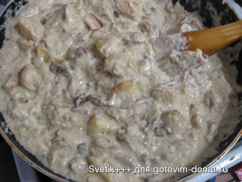 Ароматные горшочки с грибами , фаршем и картошкой фото к рецепту 2