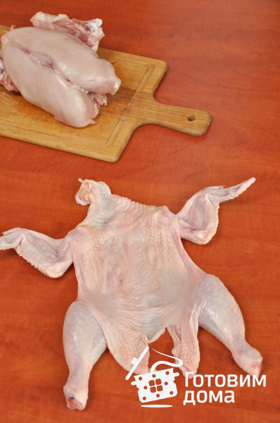 Курица, фаршированная блинами фото к рецепту 5