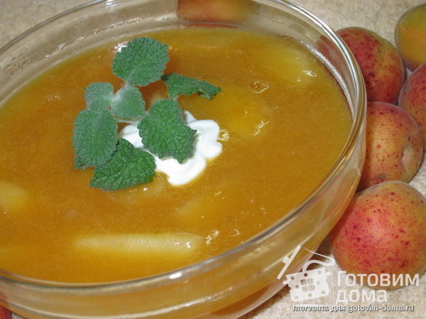Фруктовый суп из абрикосов и яблок фото к рецепту 5