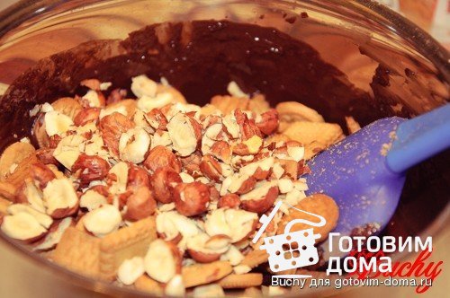 Орехово-шоколадный непеченый кекс фото к рецепту 4
