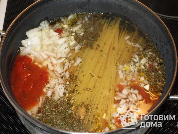 Спагетти в соусе-ленивый способ приготовления фото к рецепту 2
