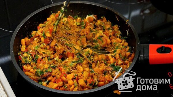 Рагу а-ля индийское карри с картошкой, фасолью, зеленью, сыром, креветками и множеством специй фото к рецепту 11
