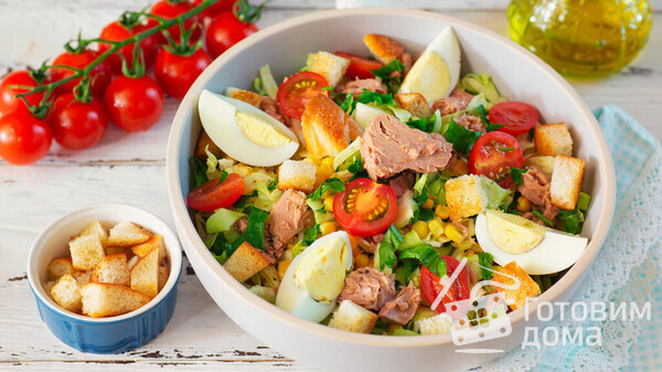 Салат с капустой, тунцом и кукурузой фото к рецепту 6