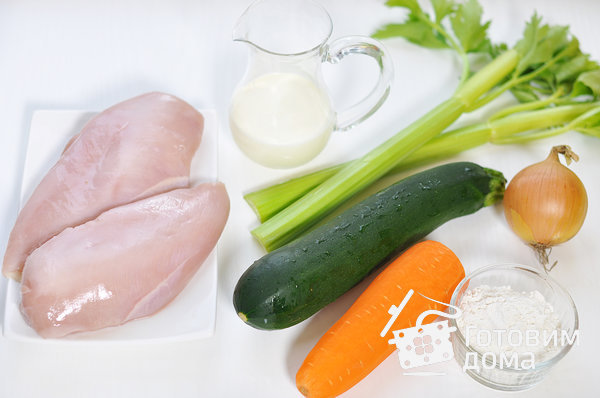 Куриная грудка с овощами и сливками фото к рецепту 1