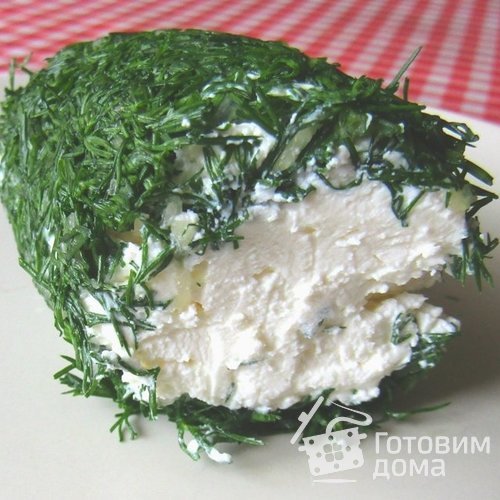 Домашний сливочный сыр с зеленью и чесноком