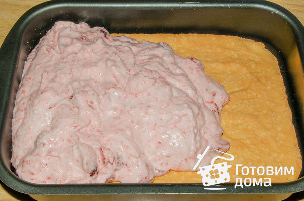 Бисквитное пирожное с клубничным суфле фото к рецепту 5