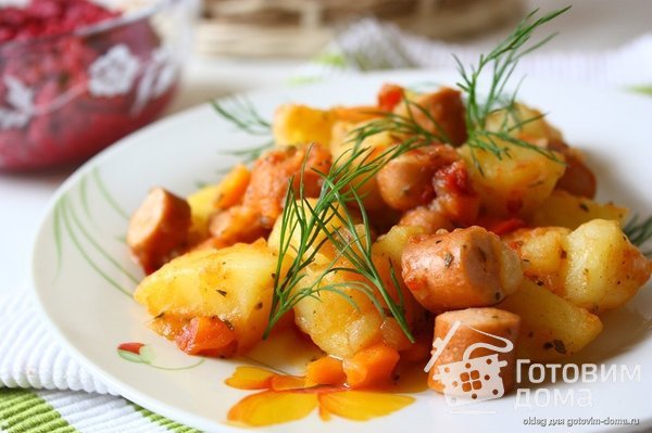 Рагу с картофелем и сосисками фото к рецепту 1