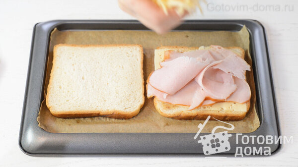 Горячие Бутерброды на Завтрак КРОК МАДАМ фото к рецепту 6