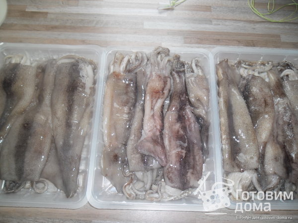 Каламарья гемиста (Кальмары фаршированные рисом) фото к рецепту 1