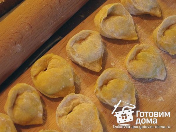 Tortellini con ripieno di gamberetti - Пельмени с креветками фото к рецепту 2
