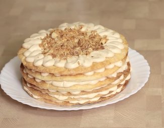 Быстрый торт Наполеон с творожным кремом